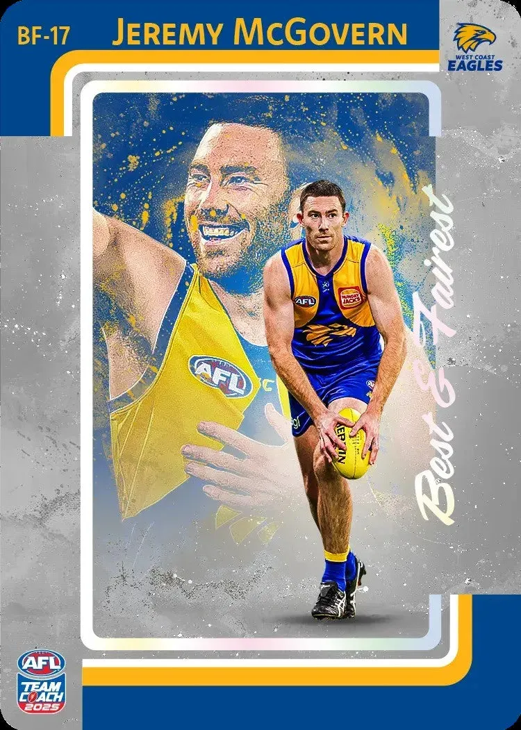 2025 Teamcoach AFL Silver Best & Fairest Cards - Cards BF-01 to BF-18 - Pick Your Card
