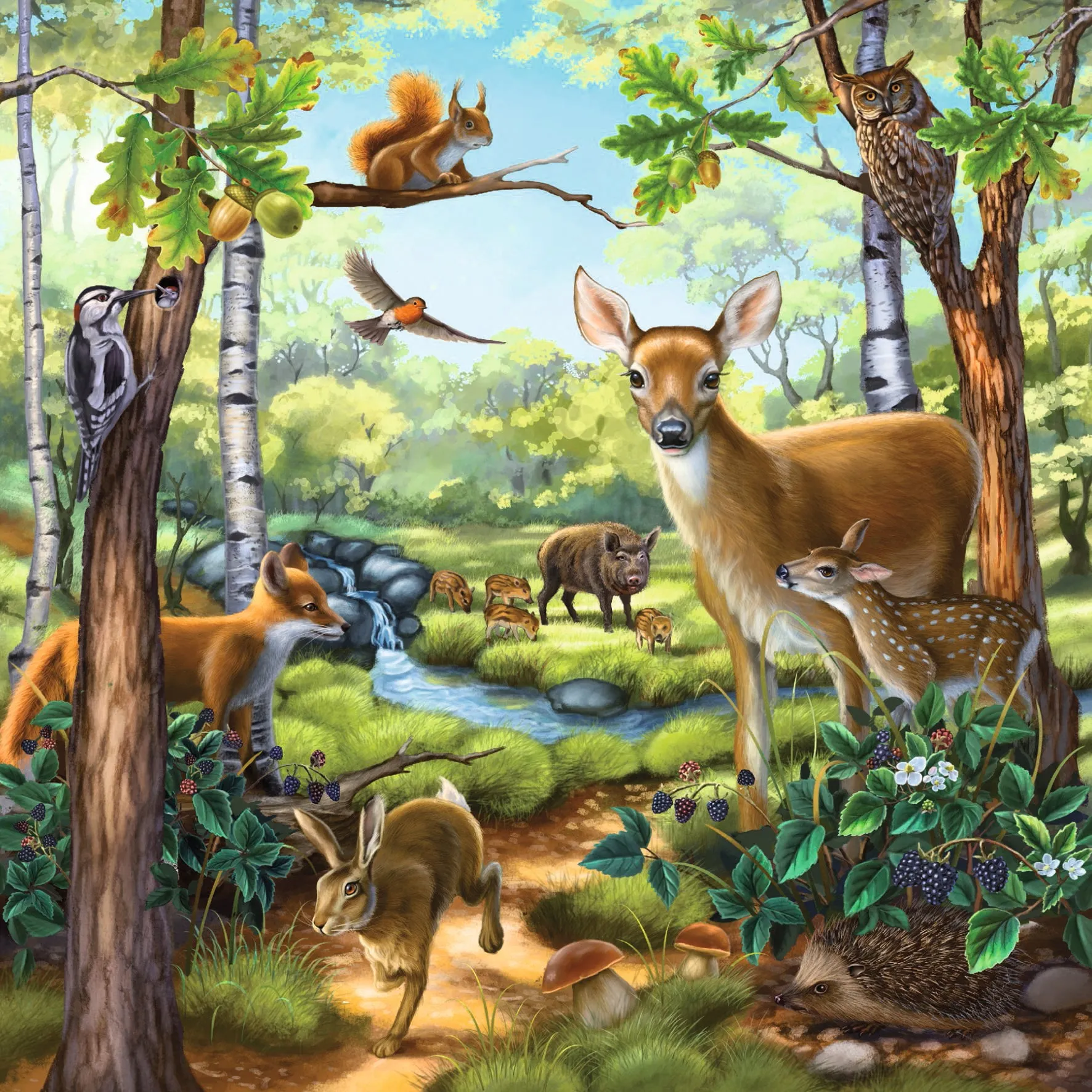 3 x 49 pc Puzzle - Forest / Zoo / Domestic Animals