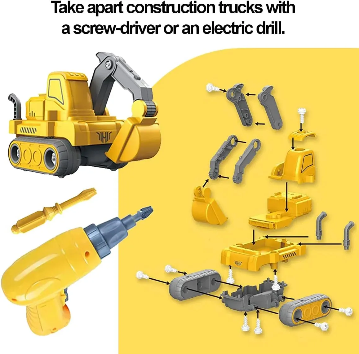 5-in-1 Construction Cars Transform Vehicle Robot