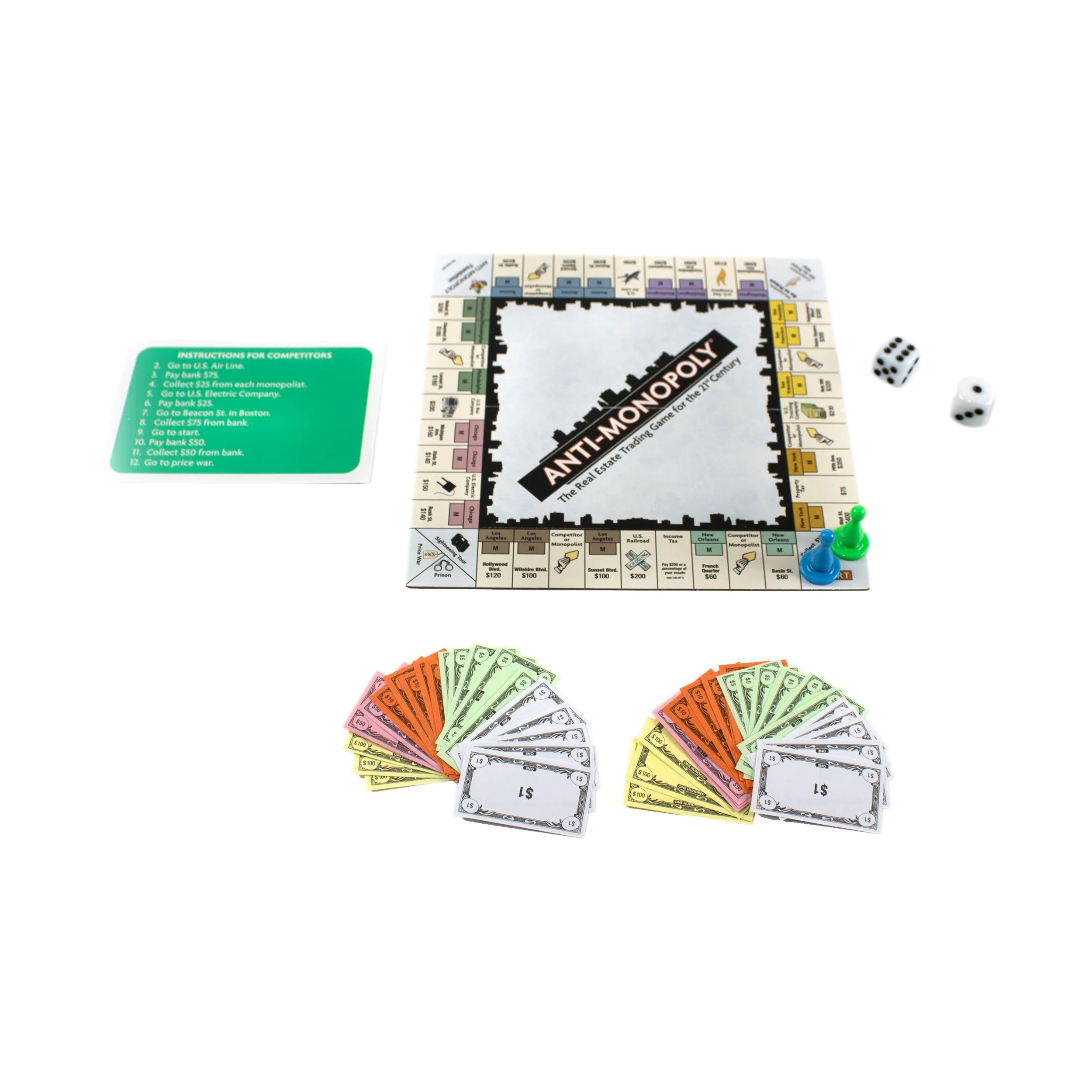 Anti-Monopoly Game Travel Edition Tin