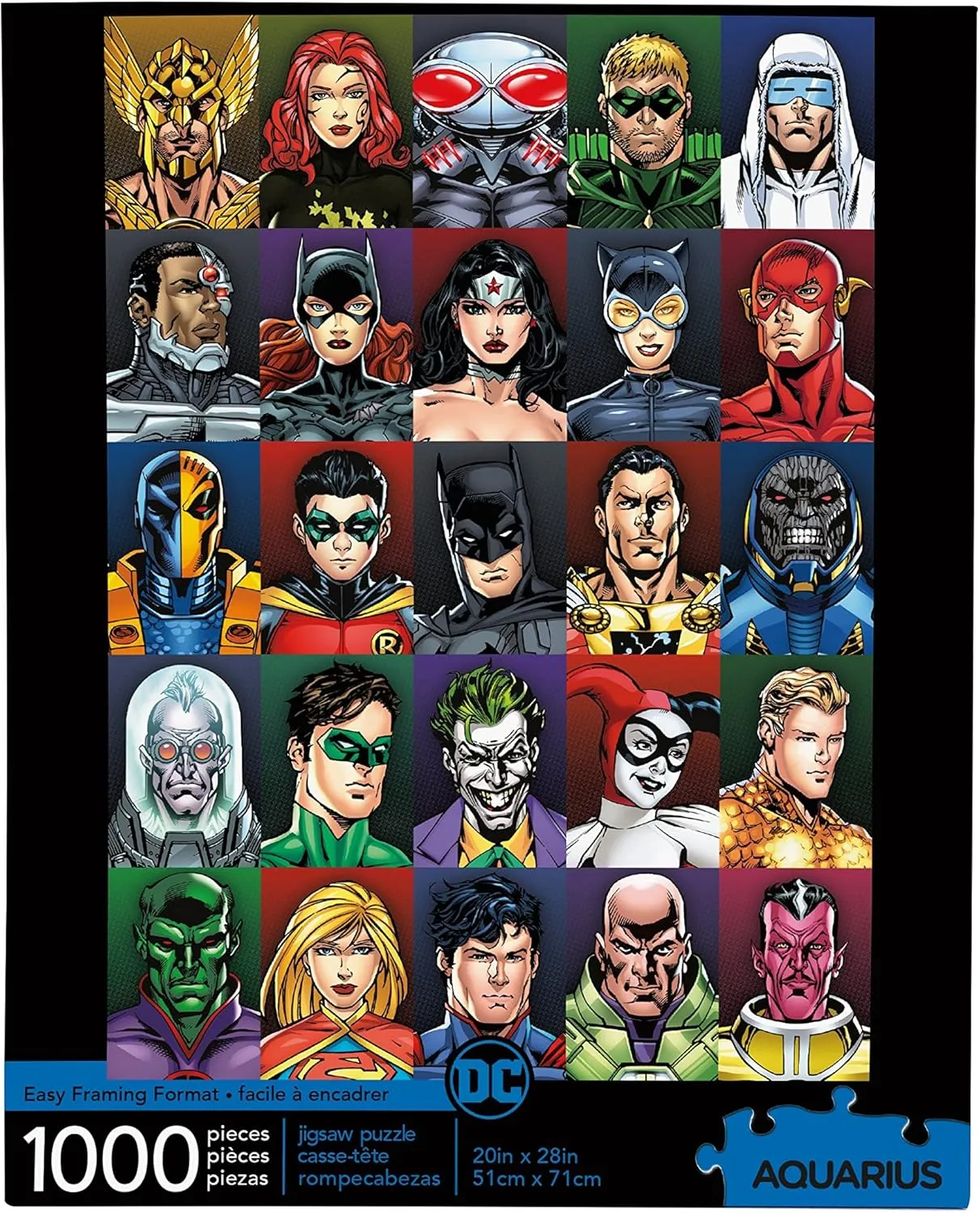 AQUARIUS DC Comics Faces - Justice League & Villains 1000-Piece Jigsaw Puzzle (65359)