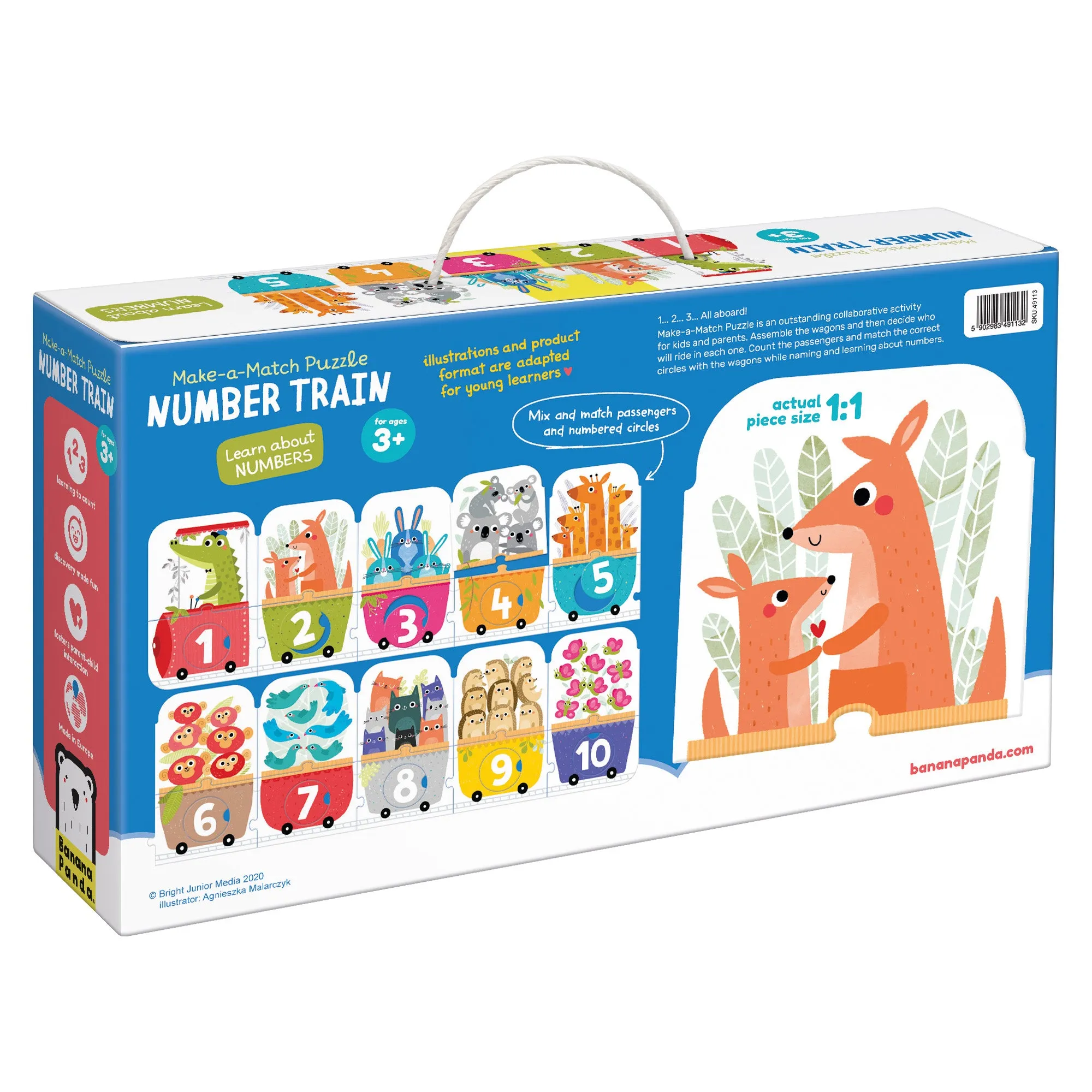 Banana Panda Number Train Make-a-Match Puzzle - 30 pc