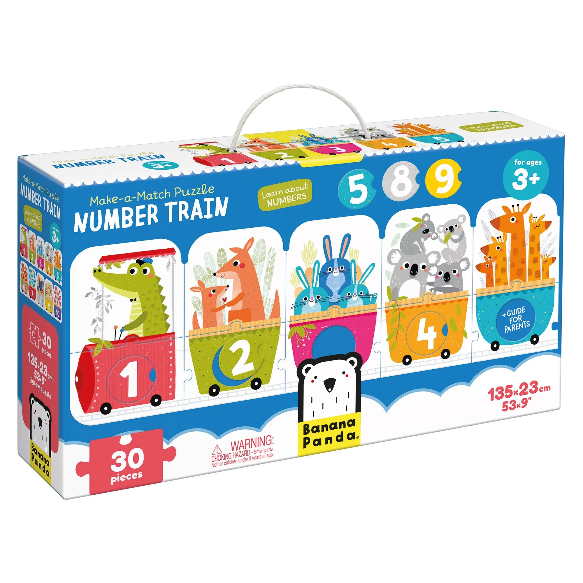 Banana Panda Number Train Make-a-Match Puzzle - 30 pc