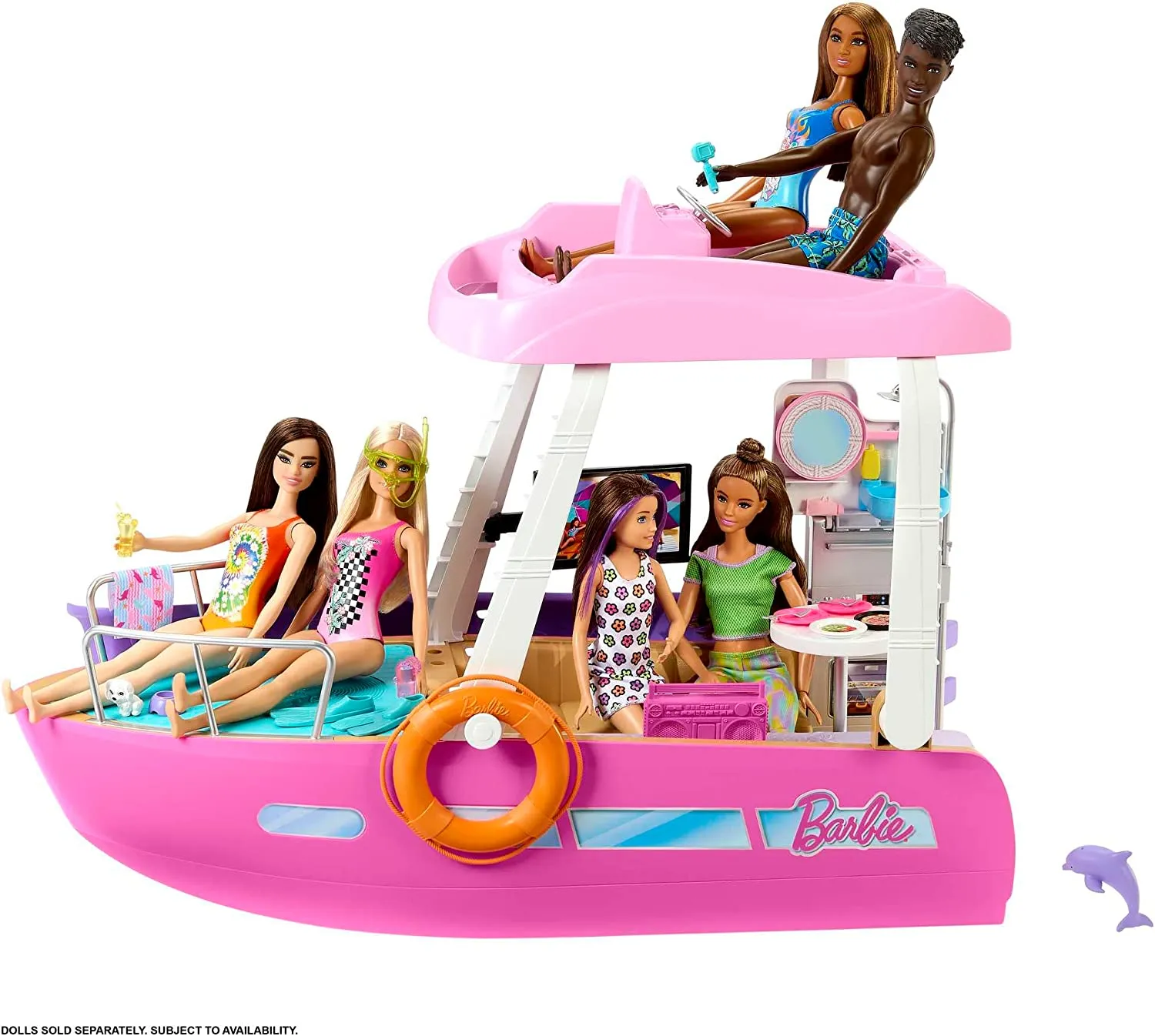 Barbie Boat with Pool and Slide, Dream Boat Playset Includes 20  Pieces