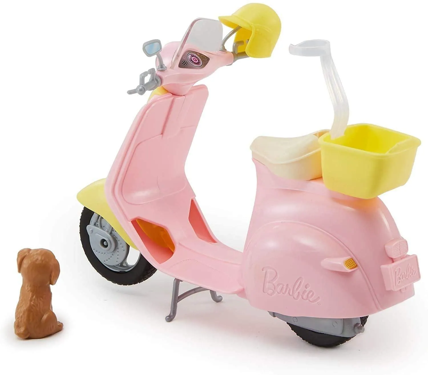 Barbie Estate Mo-Ped Motorbike with Pet Friend - Pink Scooter for Dolls Ages 3  (FRP56)