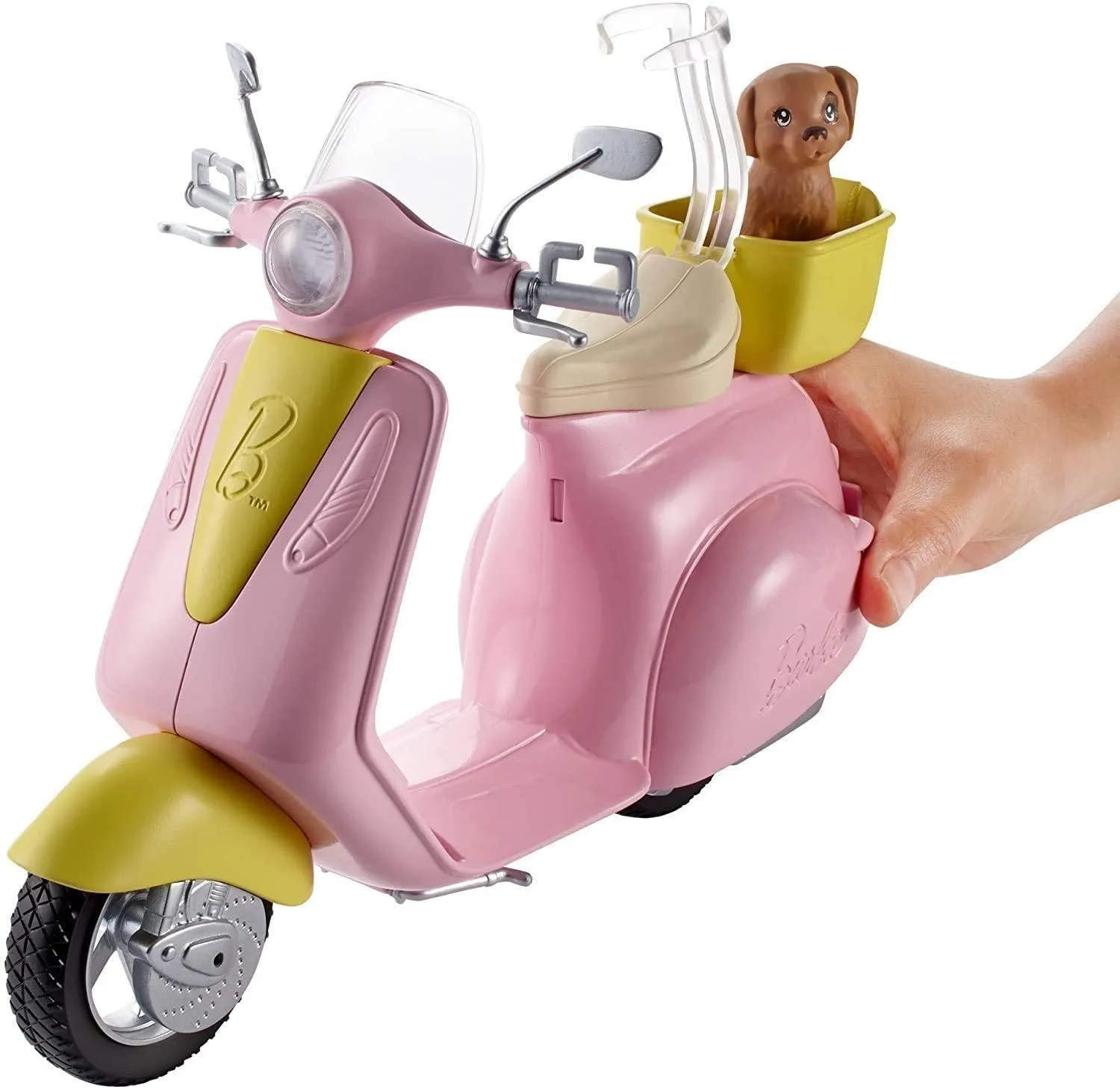 Barbie Estate Mo-Ped Motorbike with Pet Friend - Pink Scooter for Dolls Ages 3  (FRP56)