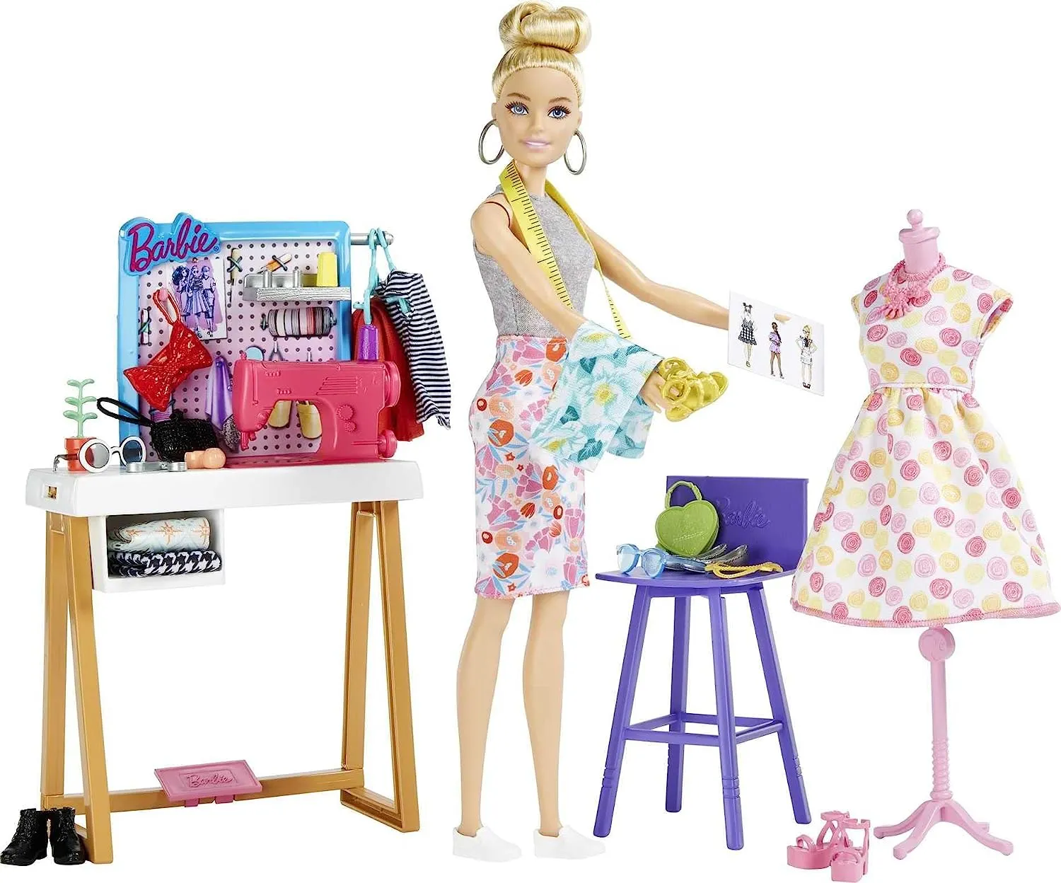 Barbie Fashion Designer Doll (12-in/30.40-cm) & Studio, 25  Design & Fashion Accessories