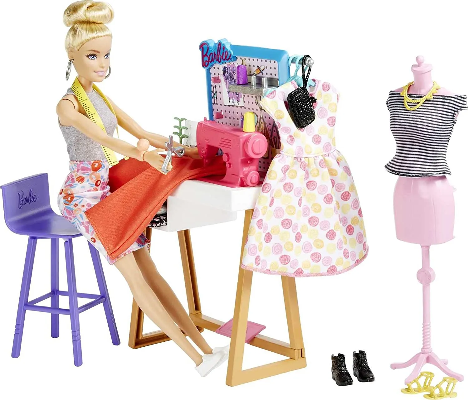 Barbie Fashion Designer Doll (12-in/30.40-cm) & Studio, 25  Design & Fashion Accessories