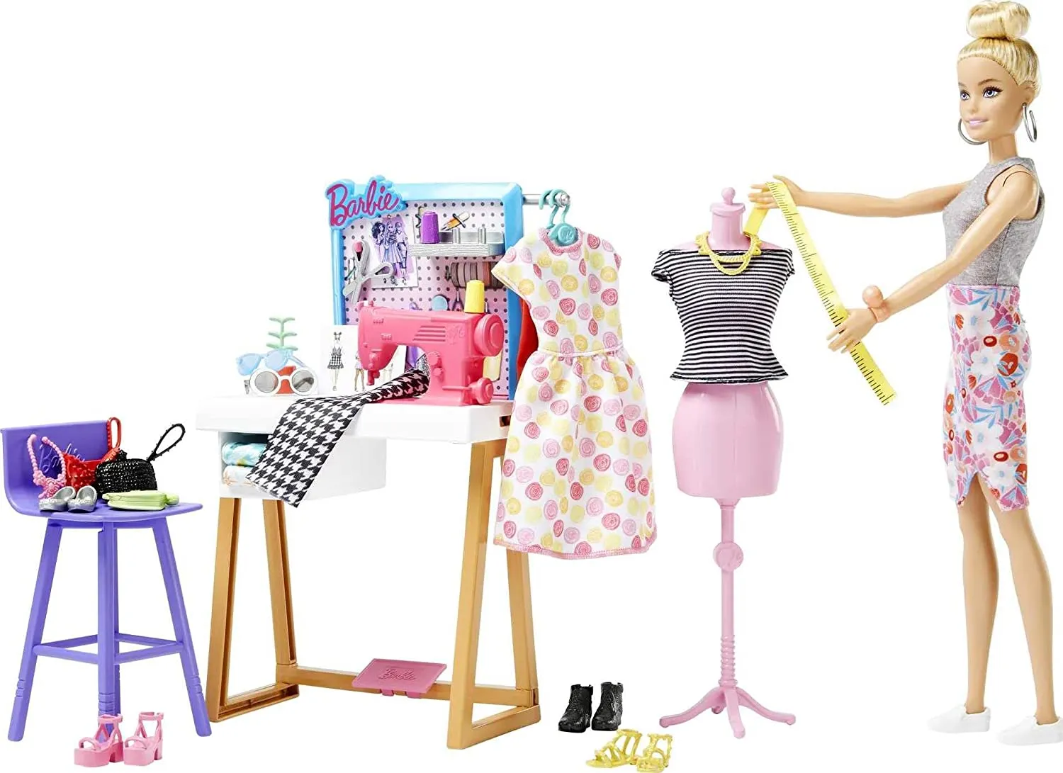 Barbie Fashion Designer Doll (12-in/30.40-cm) & Studio, 25  Design & Fashion Accessories