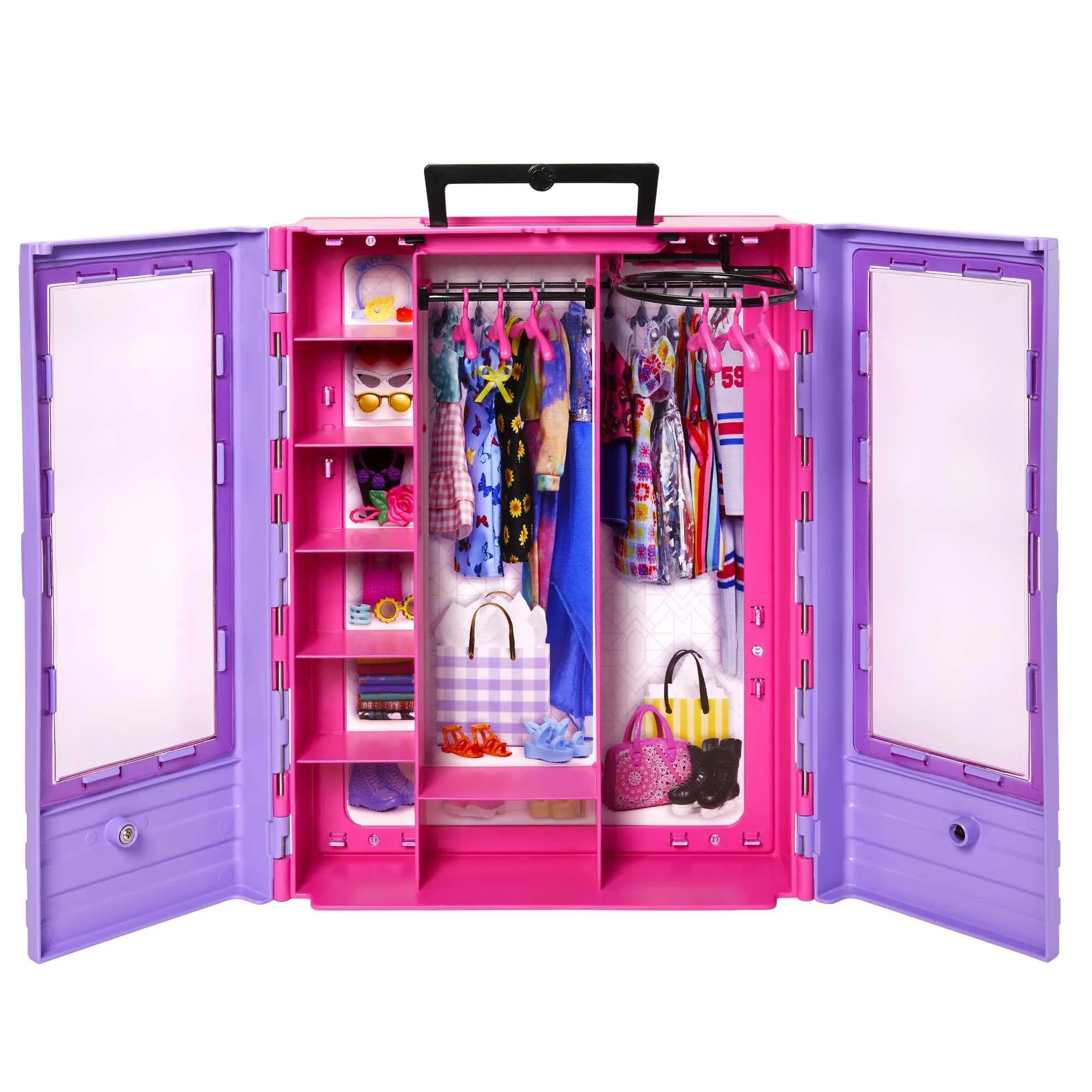 Barbie Fashionistas Ultimate Closet and Doll Playset with 3 Outfits, 6 Hangers, and 15 Accessories (HJL66)