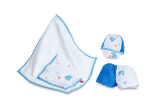 Berjuan 6209 Outfit For 40cm Baby Susu Doll - White/Blue