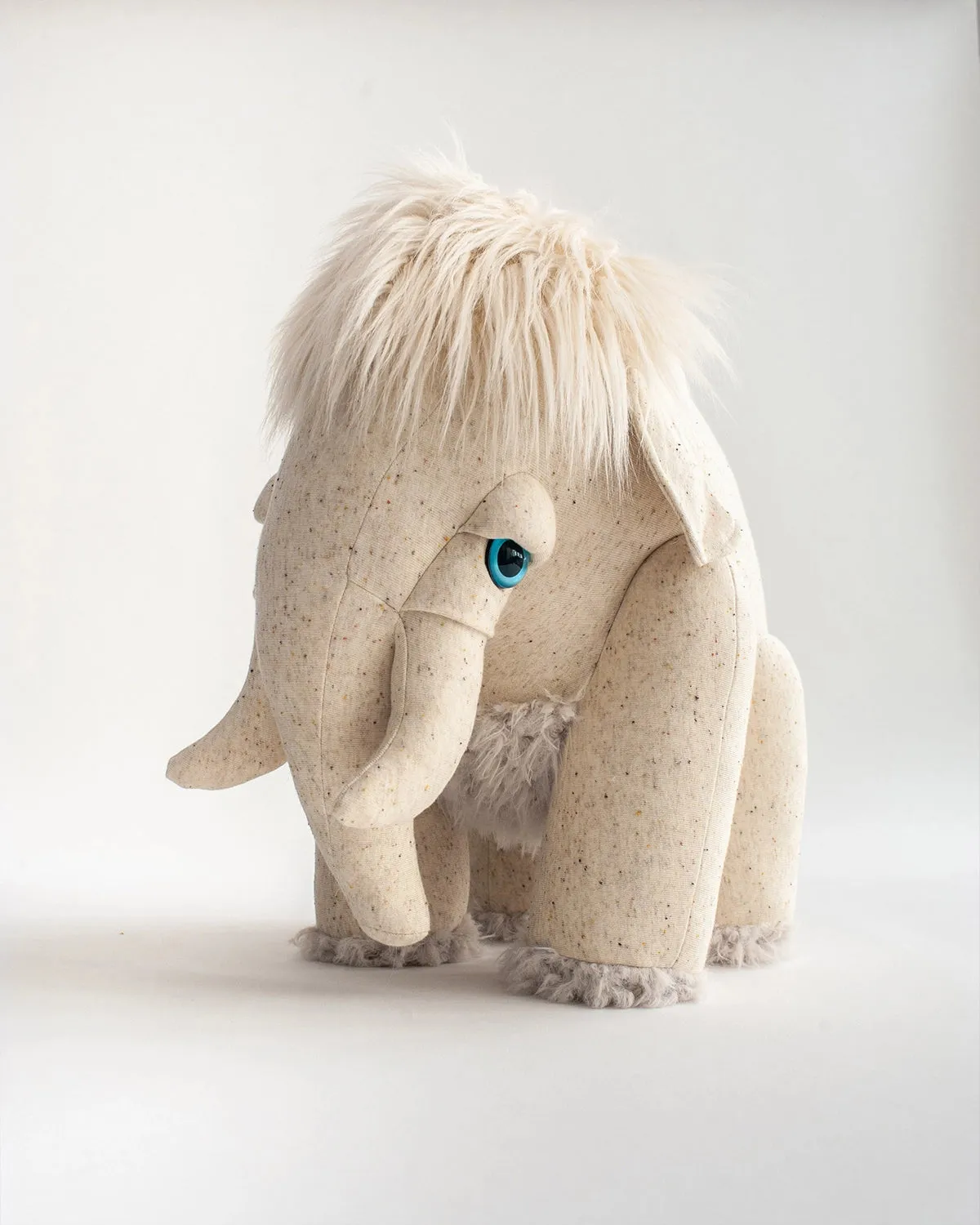 BigStuffed Albino Mammoth Stuffed Animal Odin Parker