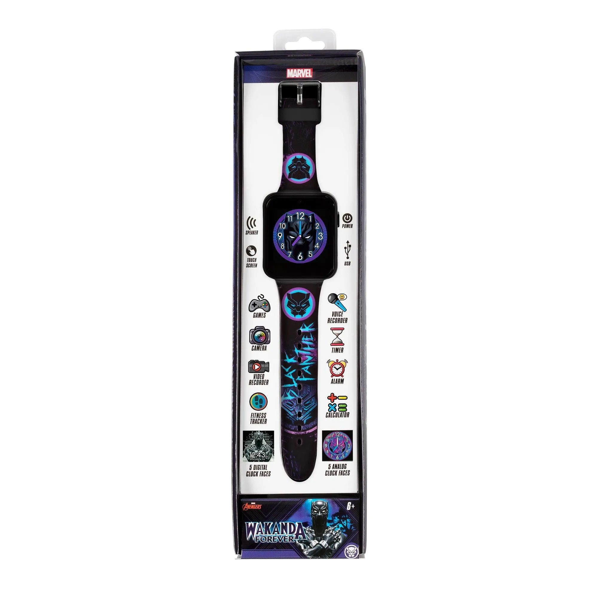 Black Panther Interactive Silicon Strap Kids' Watch