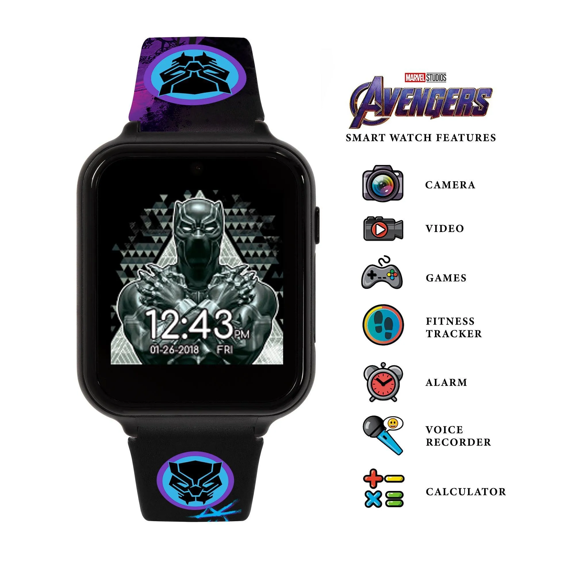 Black Panther Interactive Silicon Strap Kids' Watch