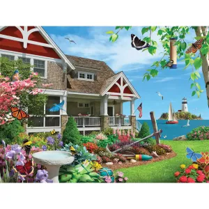 Blooming Beach House Jigsaw Puzzle Bits and Pieces