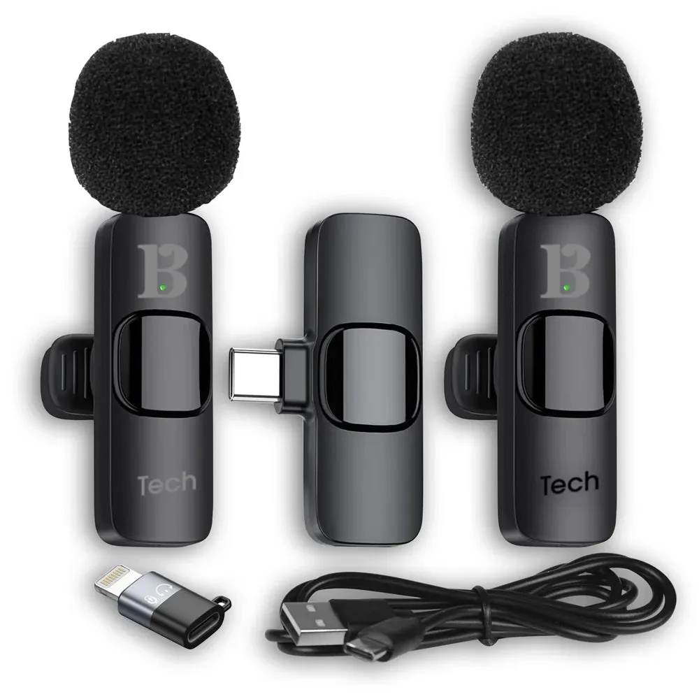 BONTEMPI 2 Wireless Lavalier Microphones with Selfie Ring Light