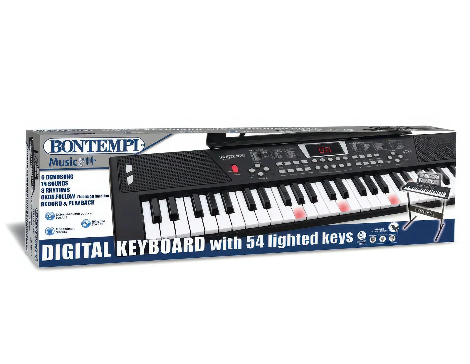 BONTEMPI 54-Key Electronic Keyboard with Stand