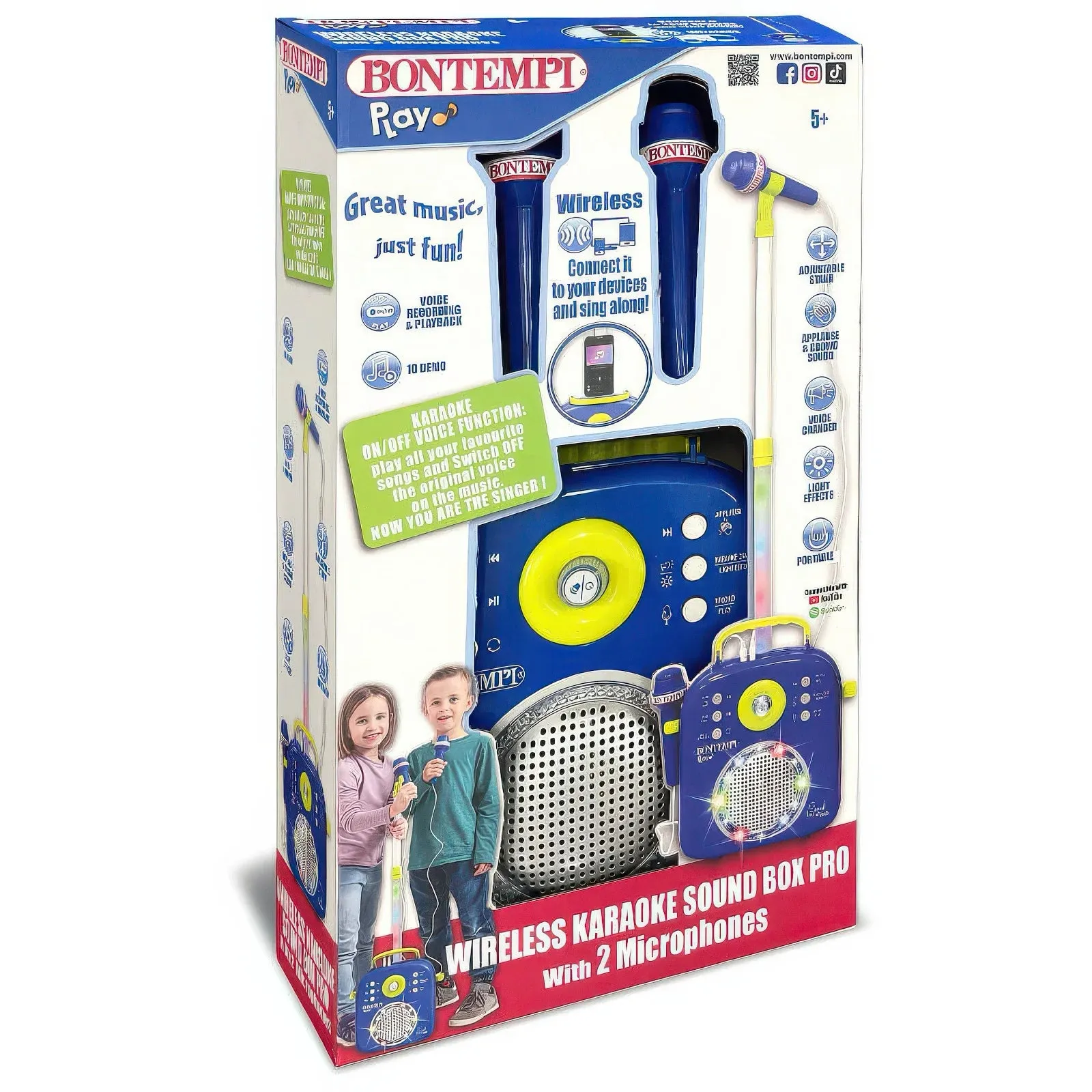 BONTEMPI Karaoke Sound Box with 2 Microphones