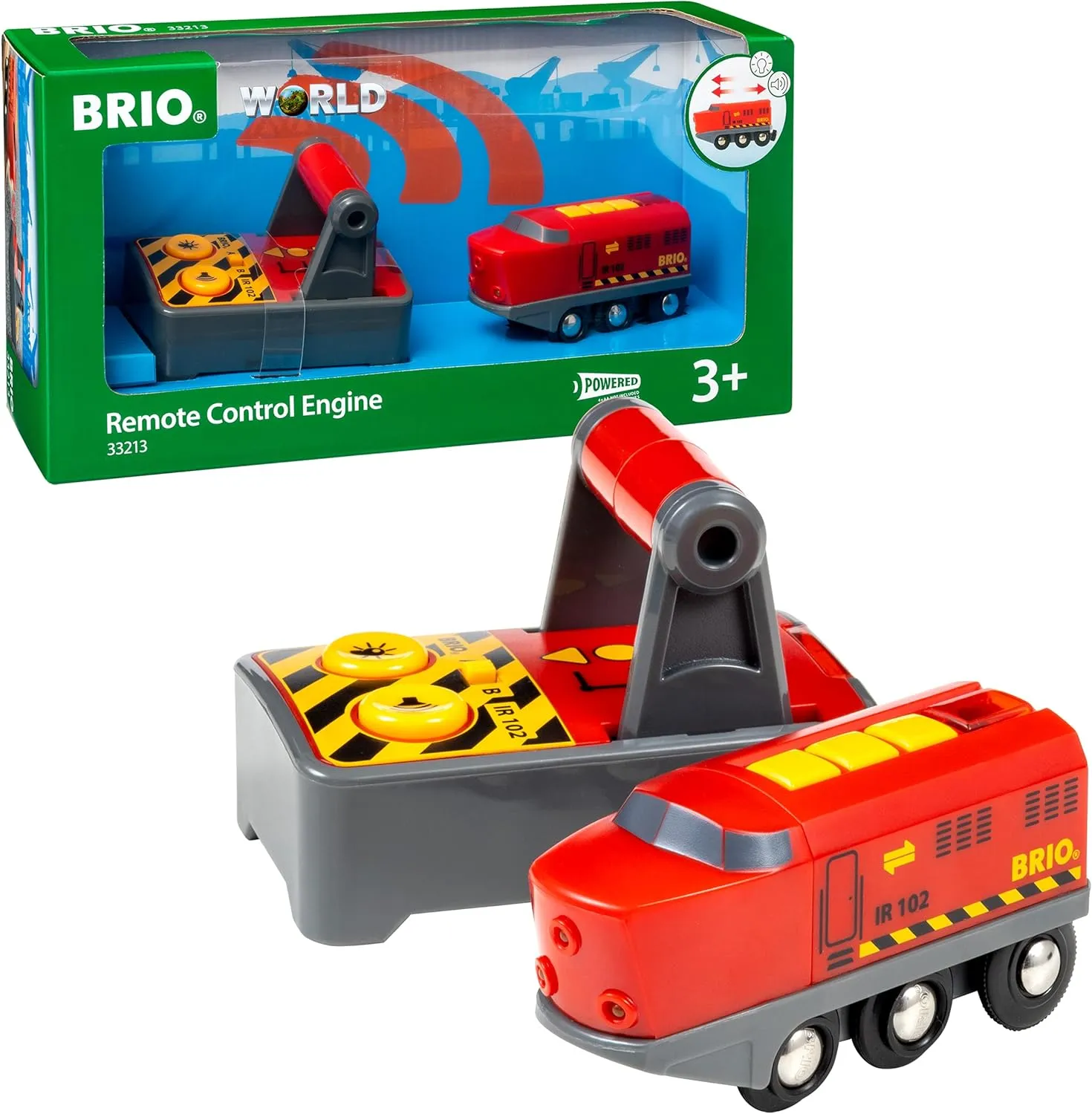BRIO Remote Control Train Engine - Interactive Toy for Kids Age 3  (33213)