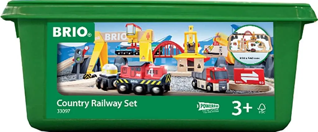 BRIO World Deluxe Cargo Train Set - Interactive Wooden Railway for Kids Age 3  (33097)
