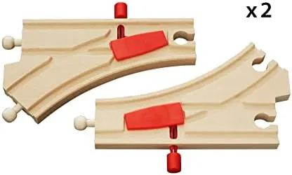 BRIO World Mechanical Switches Wooden Train Track for Kids Age 3 Years Up - Compatible with all BRIO Railway Sets & Accessories