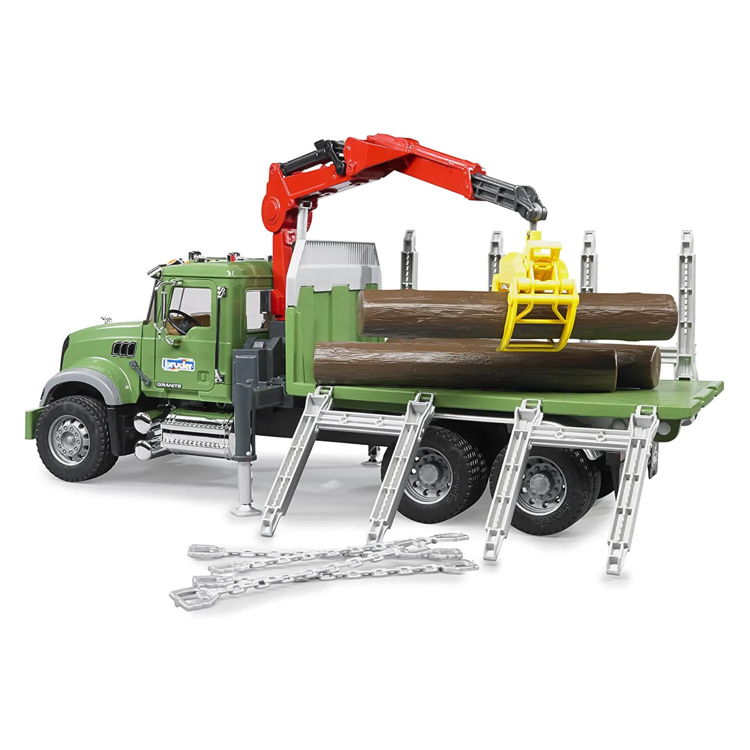 Bruder Pro Series 1:16 Scale Mack Granite Timber Truck w Loading Crane