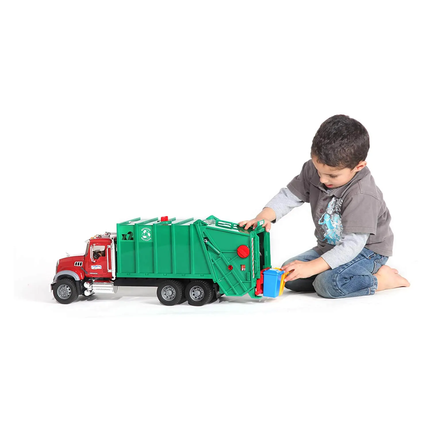 Bruder Pro Series Mack Granite Garbage Truck Ruby Red Green