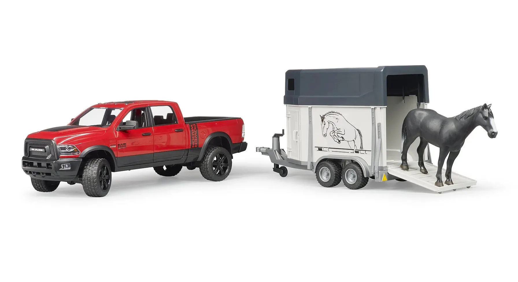 BRUDER RAM 2501 Power Wagon with Horse Trailer and Horse