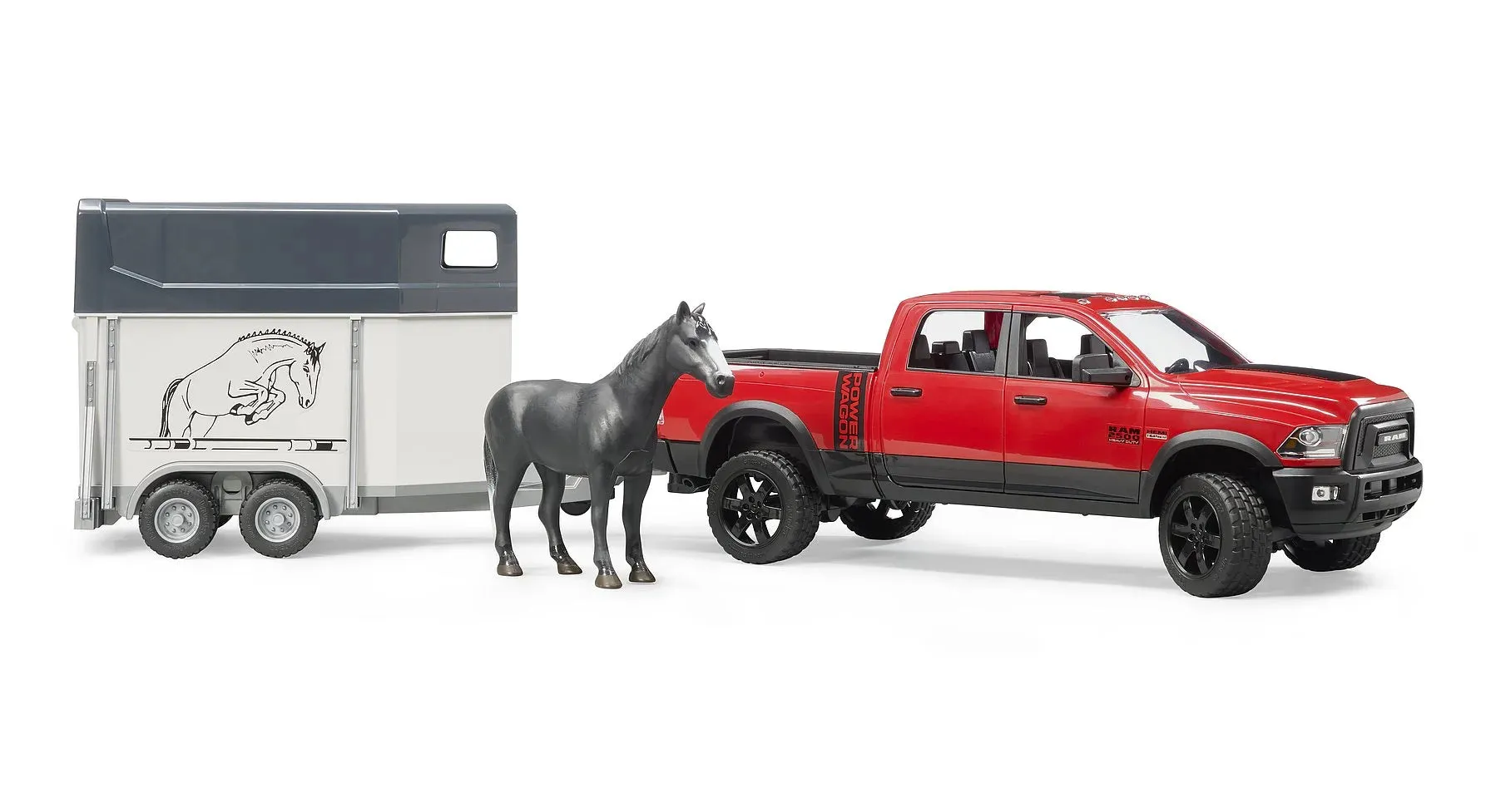 BRUDER RAM 2501 Power Wagon with Horse Trailer and Horse