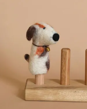 Calico Dog Finger Puppet Odin Parker