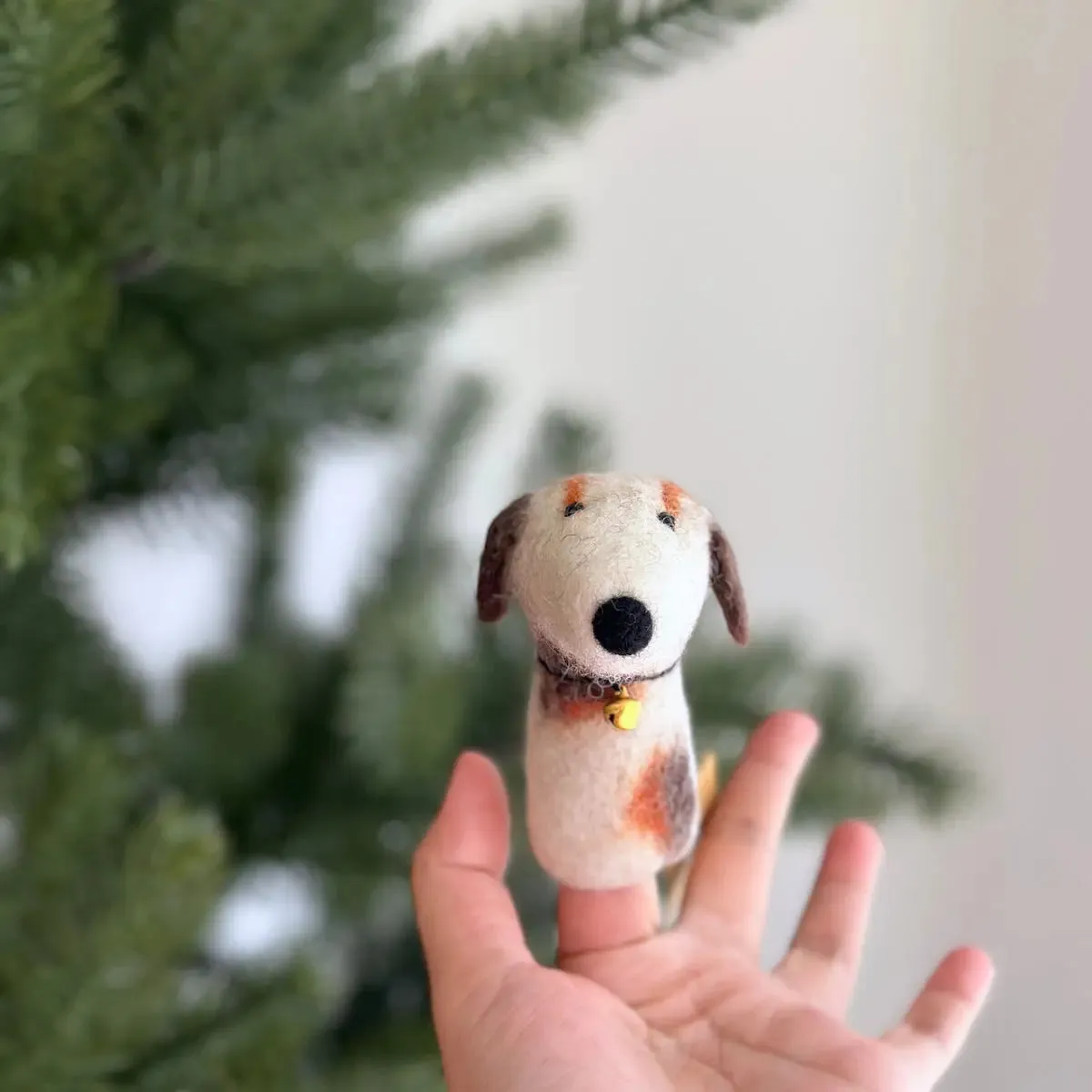 Calico Dog Finger Puppet Odin Parker