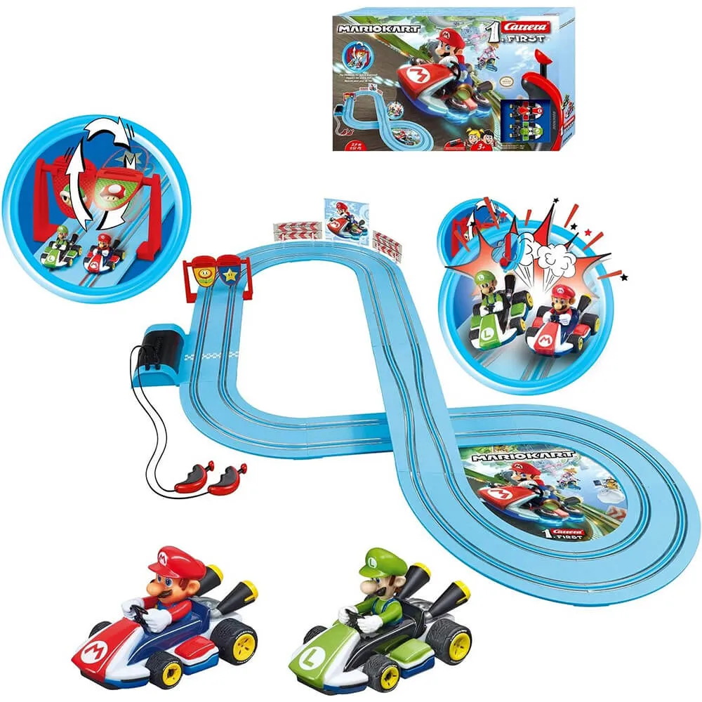 Carrera FIRST Mario Kart Mario vs Luigi 1:50 Scale Slot Car Racing Set