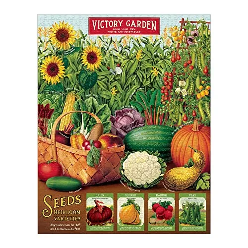 Cavallini Vintage Victory Garden 1000-Piece Jigsaw Puzzle - 55x70cm - Vintage Poster Art