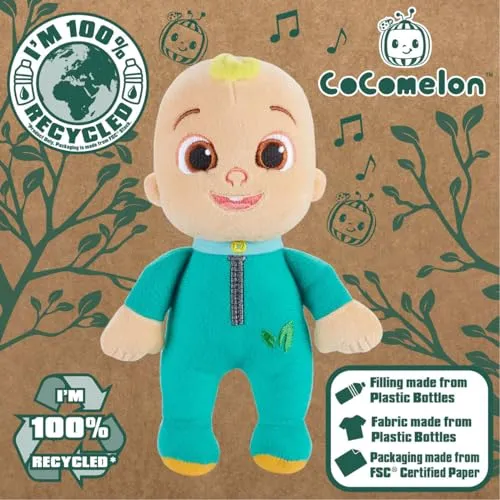 Character Options CoComelon 23cm CJ in Romper Suit Eco Soft Plush Toy - 100% Recycled Materials for Ages 18 Months 