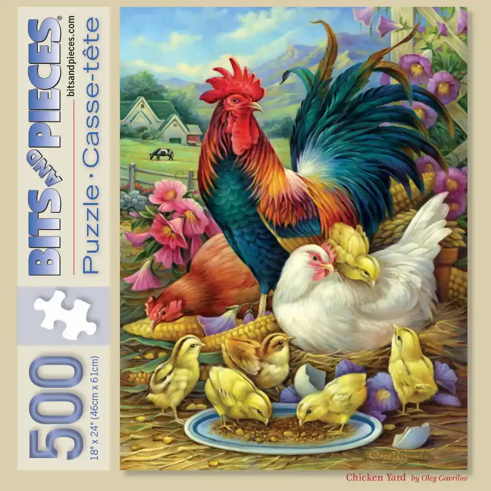 Chicken Yard Jigsaw Puzzle Bits and Pieces