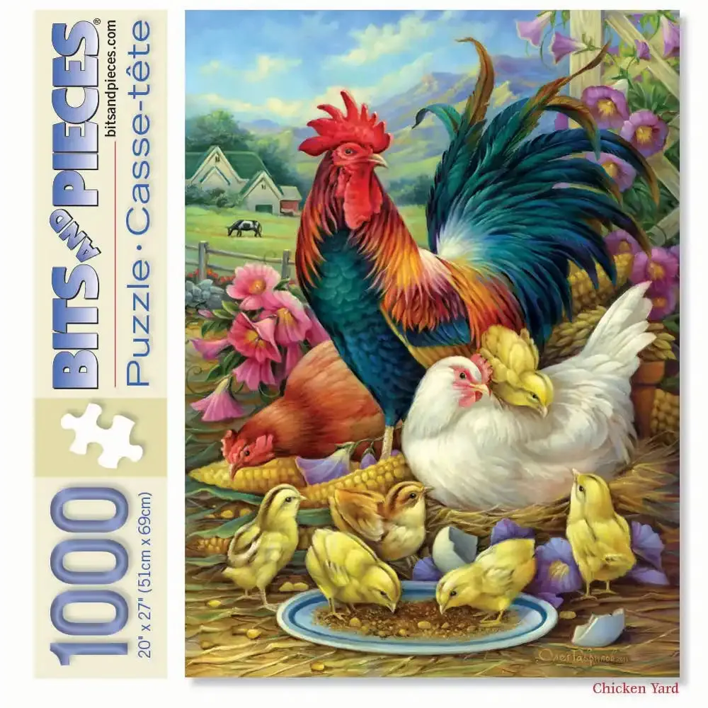 Chicken Yard Jigsaw Puzzle Bits and Pieces