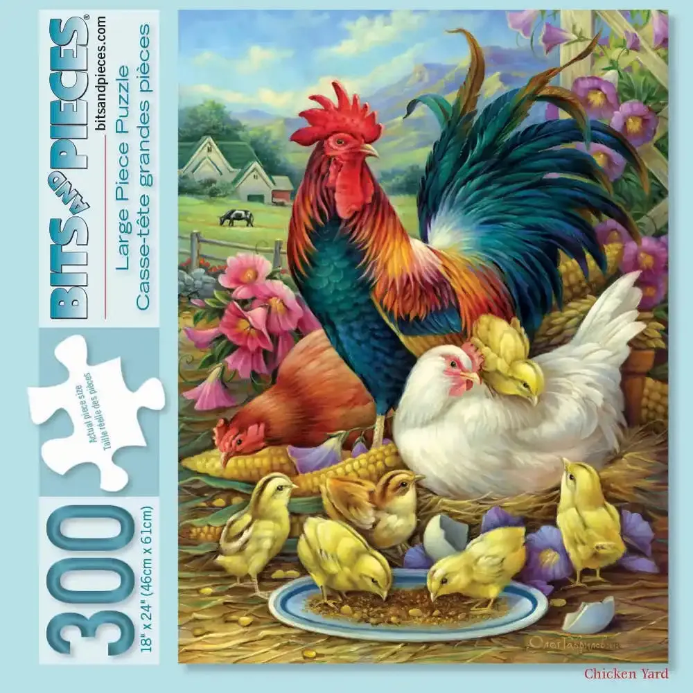 Chicken Yard Jigsaw Puzzle Bits and Pieces