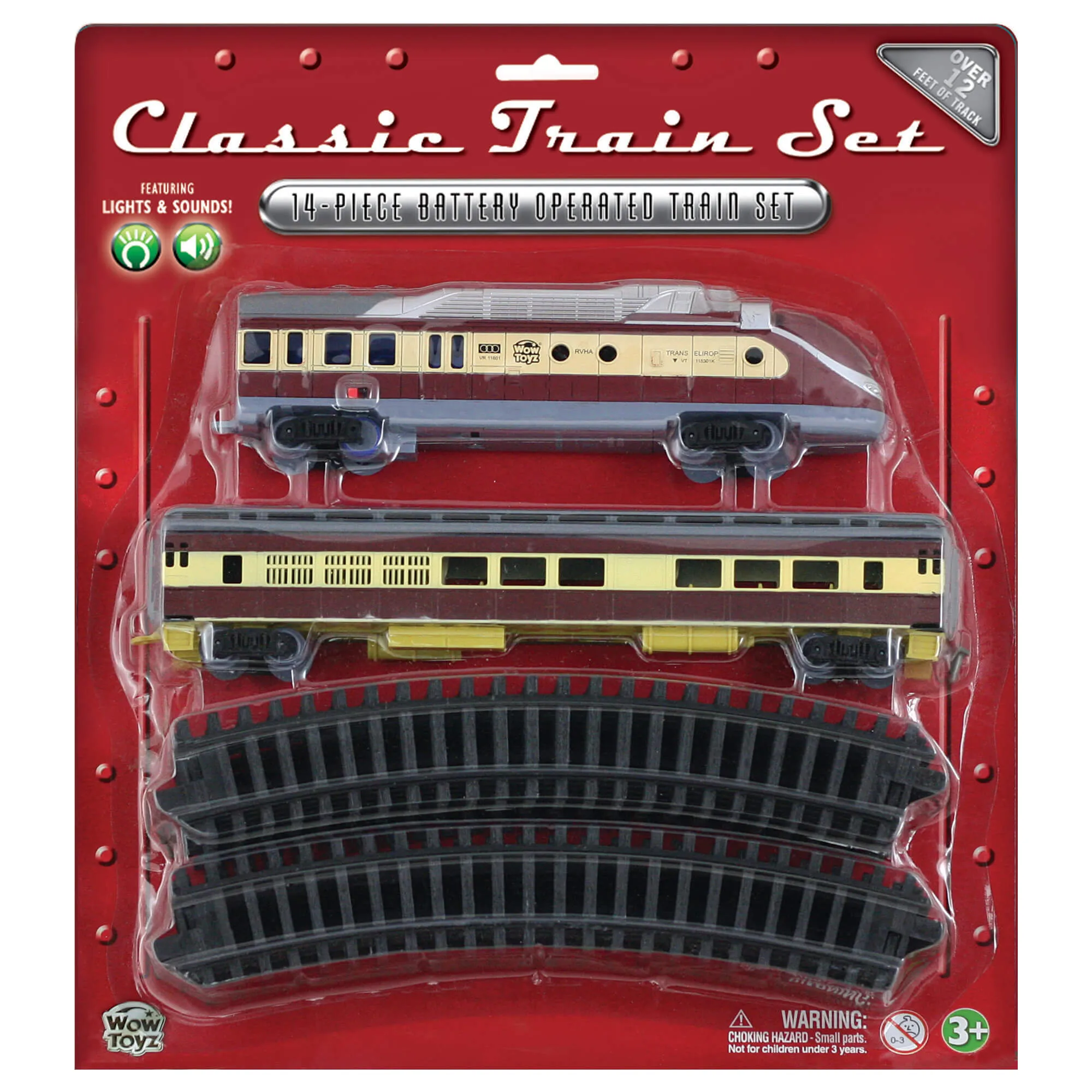 Classic 14-Piece Battery Operated Train and Tracks Set (Style May Vary)
