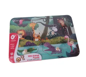 Classic World Wild Animal Puzzle With Knobs
