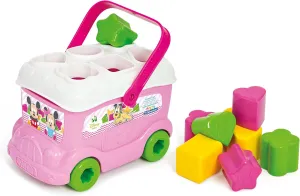 Clementoni 14933 Baby Minnie Shape Sorter Bus - Educational Shape & Color Recognition Toy for Ages 3 