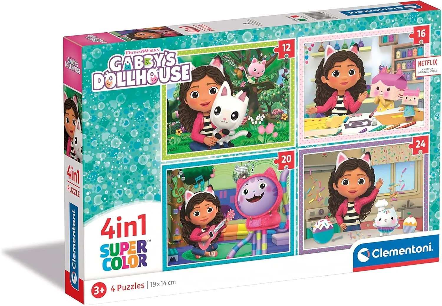 Clementoni 21524 Gabby's Dollhouse Puzzle - 4-in-1 Puzzle Set for Ages 3 