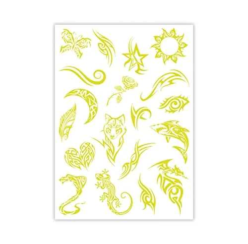 Clementoni Crazy Chic Glow-in-the-Dark Temporary Tattoo Kit for Kids (18687)