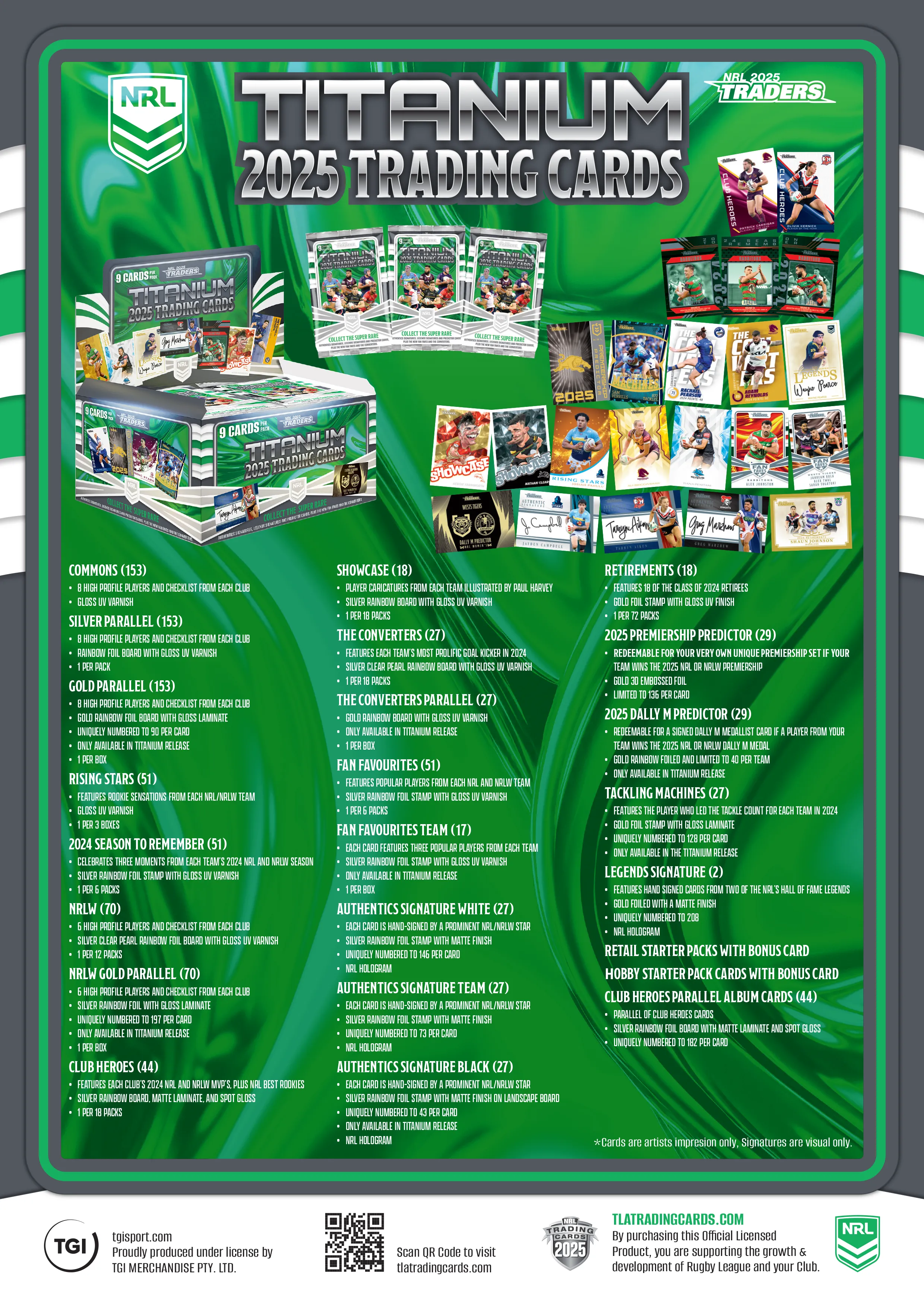 COMBO: 2025 TLA Traders Titanium NRL Rugby League Box & Album