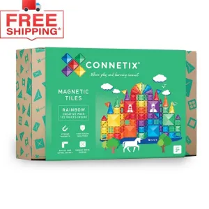 Connetix Tiles | 102 Piece Rainbow Creative Pack
