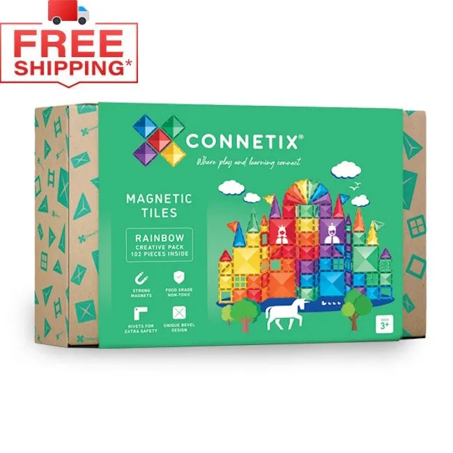 Connetix Tiles | 102 Piece Rainbow Creative Pack