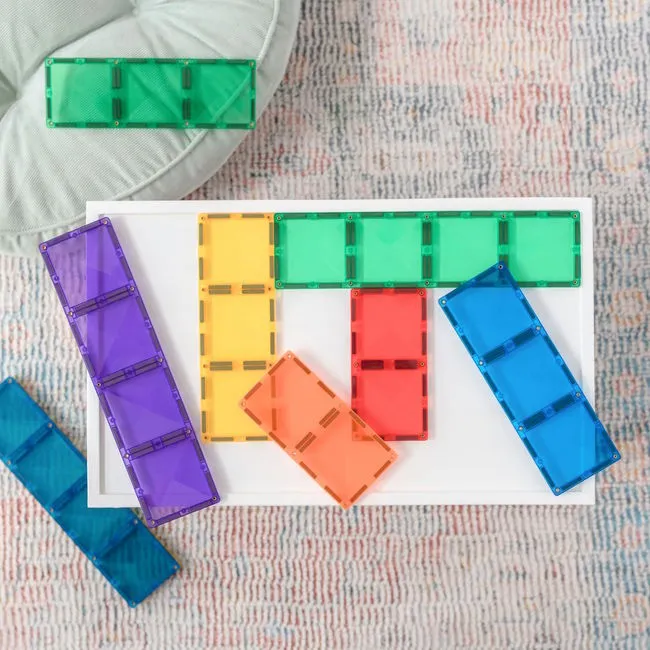 Connetix Tiles | 18 Piece Rainbow Rectangle Pack DAMAGED PACKAGING