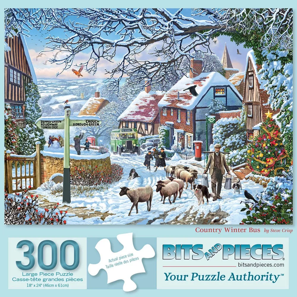 Country Winter Bus Jigsaw Puzzle Bits and Pieces