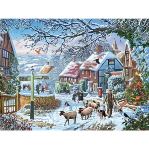 Country Winter Bus Jigsaw Puzzle Bits and Pieces