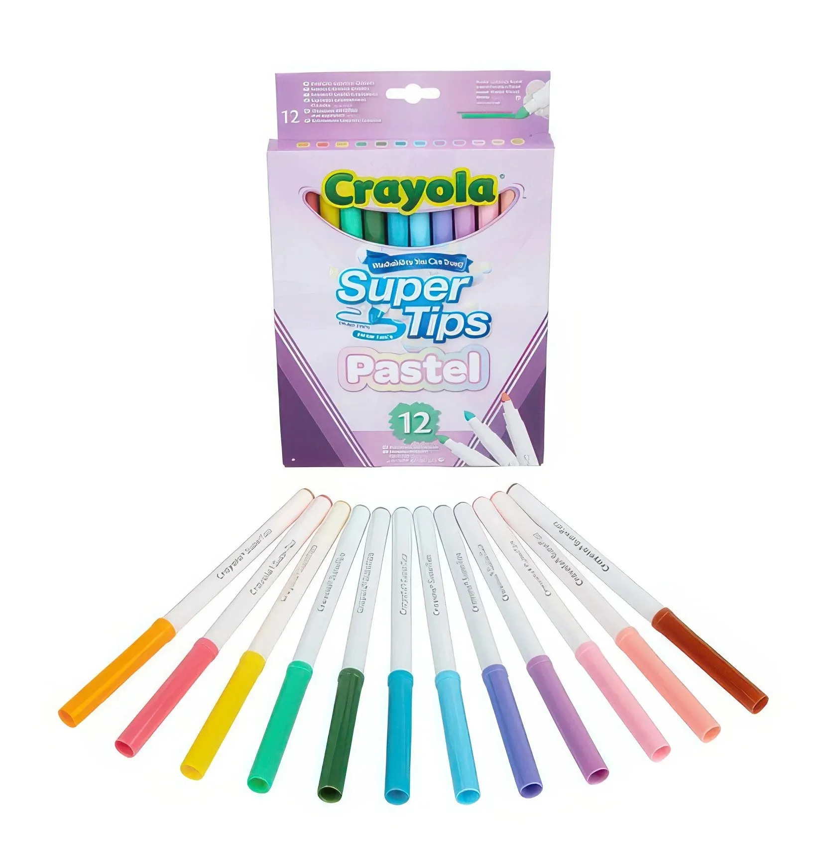 Crayola 12 Bright Supertips Pastel Edition Markers