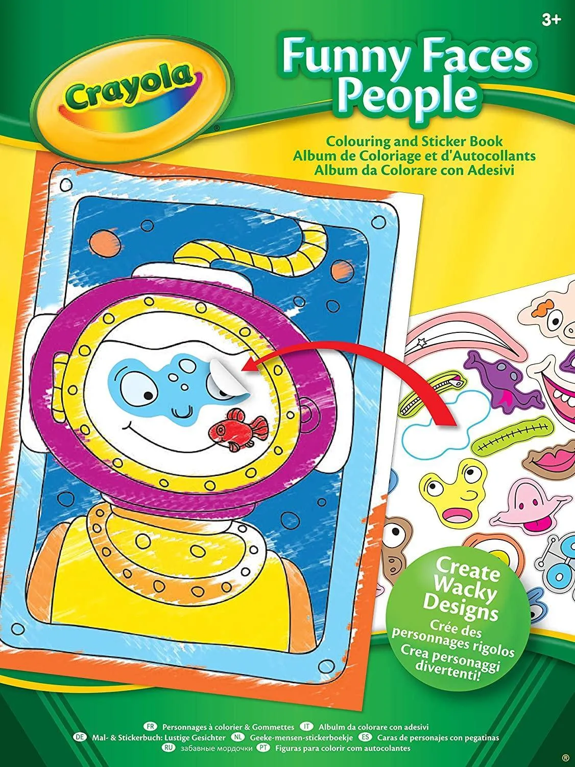 Crayola Funny Faces People Colouring & Sticker Book - Assorted
